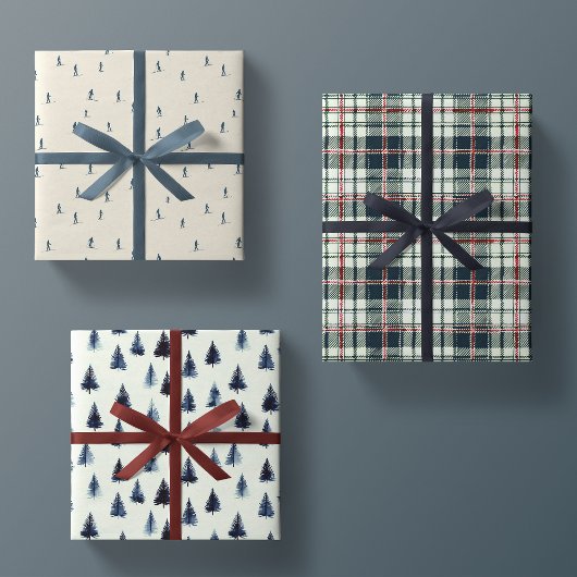 Papier Masculin bleu de Noël minimal