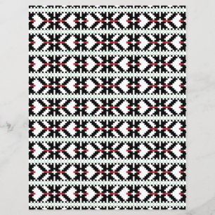 Papier Masculine Art populaire tribal letton noir et blan