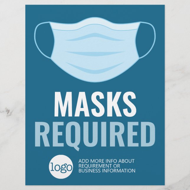 Papier Masque requis avec dessin et texte supplémentaire (Devant)
