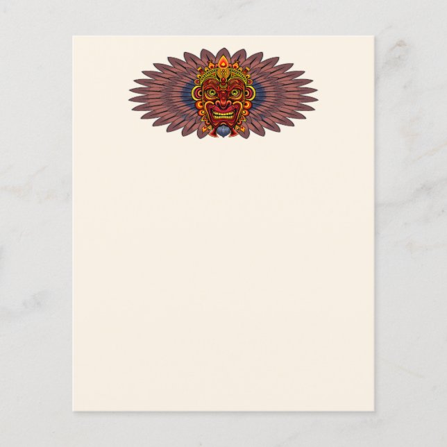 Papier Masque rituel du roi guerrier tribal (Devant)