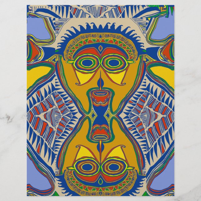 Papier Masque tribal Shaman (Devant)