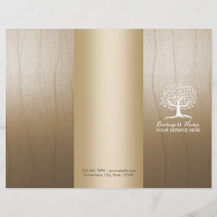 Papier Massage Thérapie Yoga Spa arbre Vintage Tri-Fold