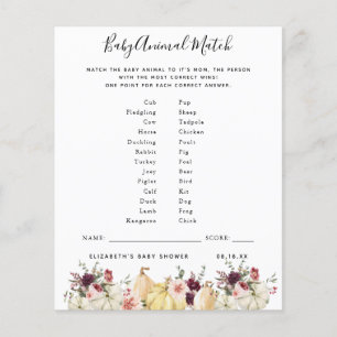 Papier Match animal bébé Jeu Baby shower
