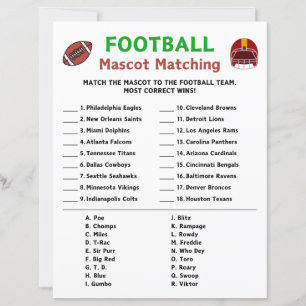 Papier Match de jumelage Mascotte de football