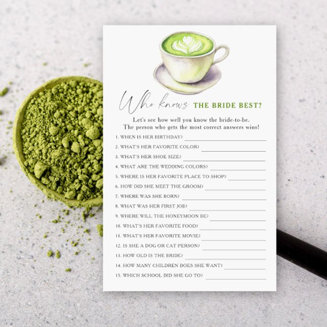 Papier Matcha tea Qui connaît le mieux la mariée (Créateur téléchargé)