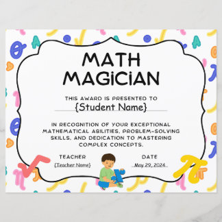 Papier Math Magicien Prix de reconnaissance étudiante