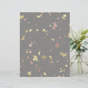 Papier Matte Gold et Rose Gold Flakes gris foncé chaud