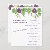 Papier Mauve Boho Floral Plus Wierle Jeu Activité Douche (Devant / Derrière)