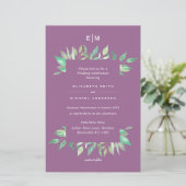 Papier Mauve Pink Vert Floral Budget Mariage Inviter A9 (Debout devant)