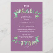 Papier Mauve Pink Vert Floral Budget Mariage Inviter A9 (Devant)