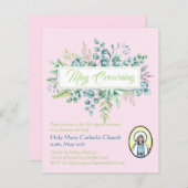 Papier May Crowning Invitations Vierge Marie Invitations  (Devant / Derrière)