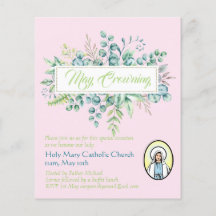 May Crowning Invitations Vierge Marie Invitations 