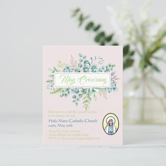 Papier May Crowning Invitations Vierge Marie Invitations  (Debout devant)