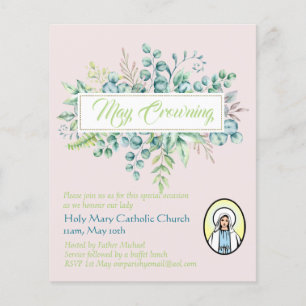 Papier May Crowning Invitations Vierge Marie Invitations