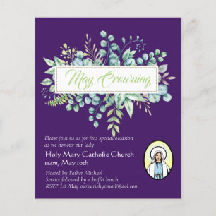 Papier May Crowning Invitations Vierge Marie Invitations 
