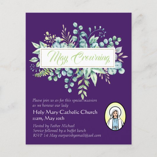 Papier May Crowning Invitations Vierge Marie Invitations (Devant)