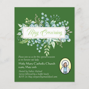Papier May Crowning Invitations Vierge Marie Invitations