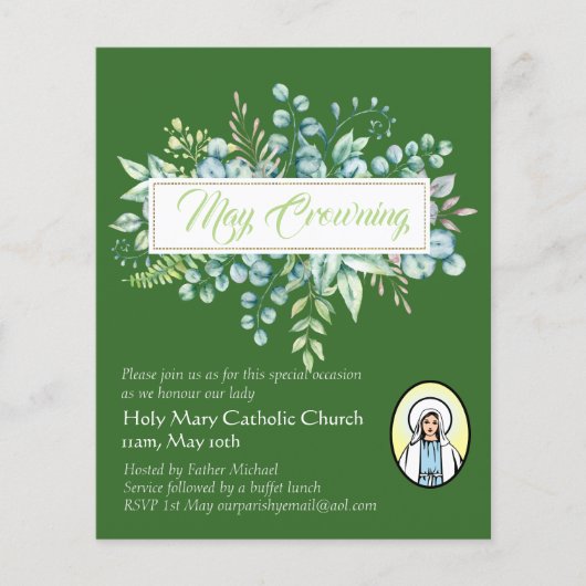 Papier May Crowning Invitations Vierge Marie Invitations (Devant)
