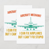 Papier mécanicien d'avion je peux réparer les avions mais (Devant / Derrière)