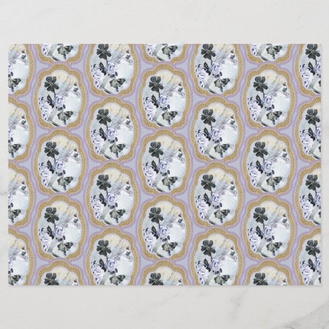 Papier Médaillon Abstrait de fleurs (Devant)