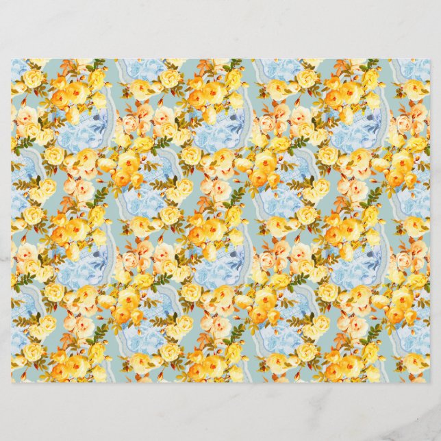 Papier Médaillons et Roses (Devant)