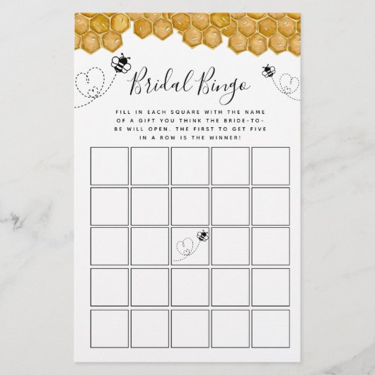 Papier Meer à Bee Bingo Fête des mariées Jeu (Devant)