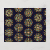 Papier Mehndi bleu or bijoux cachemire budget invitation (Dos)