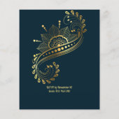 Papier Mehndi Inde Arabian design turquoise budget invita (Dos)