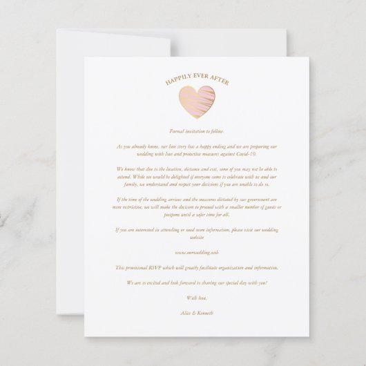 Papier Meilleur Marché Ensemble Pink Golden Heart 2 Photo (Dos)