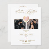 Papier Meilleur Marché Ensemble Pink Golden Heart 2 Photo (Devant / Derrière)