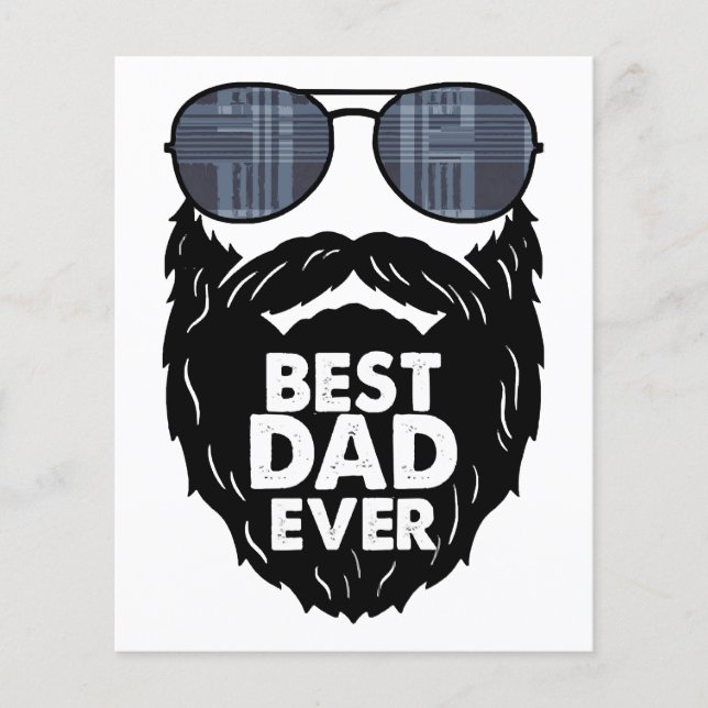 Papier Meilleur papa; barbe; papa barbu; lunettes de sole (Devant)