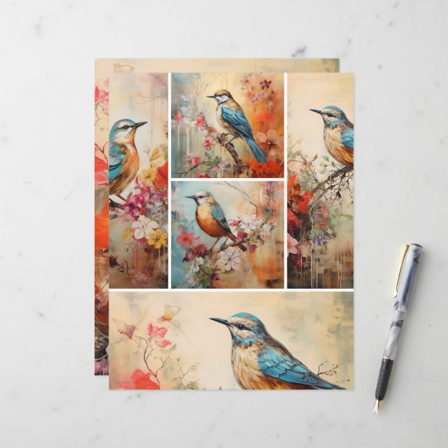 Papier Mélange Blue Bird (Devant/Arrière en situation)