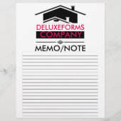 Papier Mémo Note Toit Noir (Devant)