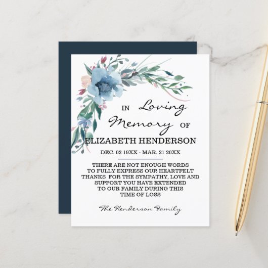 Papier Mémoire/Merci Sympathique. (Devant/Arrière en situation)