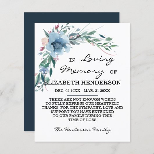 Papier Mémoire/Merci Sympathique. (Devant / Derrière)