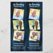 Papier Mémorial 3 Photo Blue Funeral Prière 2 Signets (Devant)