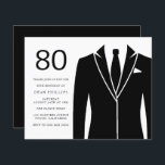 Papier Mens Budget 80e anniversaire Invitations de fête<br><div class="desc">Mens Budget 80e anniversaire Invitations de fête Une alternative moins chère qu'une invitation standard.</div>