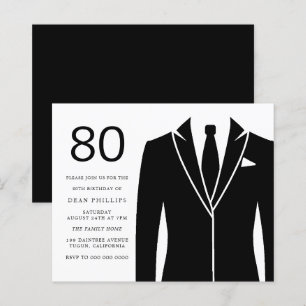 Papier Mens Budget 80e anniversaire Invitations de fête