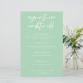 Papier Menthe Green White Mariage Signature Cocktails Men (Debout devant)