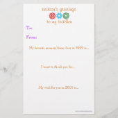 Papier Merci à l'enseignant (Devant)