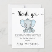Papier Merci Budget Blue Elephant Baby shower (Devant)
