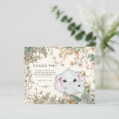 Papier Merci de Baby shower de crème éléphante budgétaire (Debout devant)