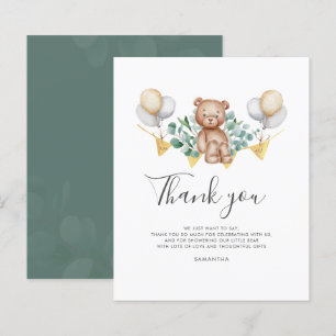 Papier Merci de Baby shower de l'ours mou