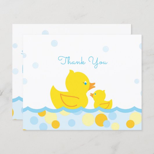 Papier Merci de Baby shower en caoutchouc (Devant / Derrière)