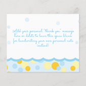 Papier Merci de Baby shower en caoutchouc (Dos)