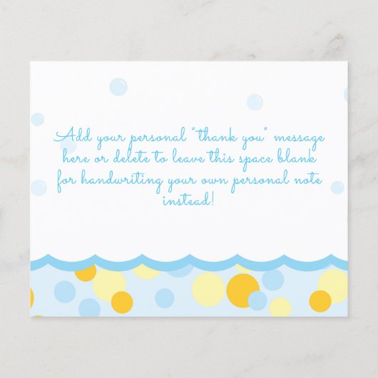 Papier Merci de Baby shower en caoutchouc (Dos)