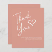 Papier Merci de Baby shower simple et moderne pour filles (Devant / Derrière)