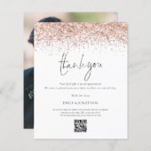 Papier Merci de code QR du Mariage de Parties scintillant (Devant / Derrière)