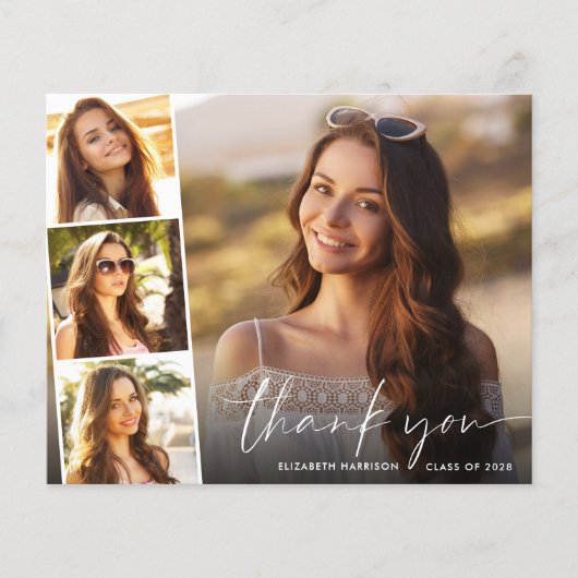 Papier Merci de graduation du script de budget avec super (Devant)