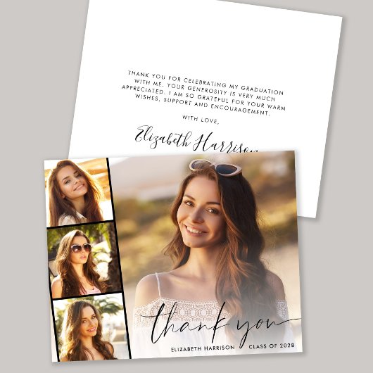 Papier Merci de graduation du script de budget avec super